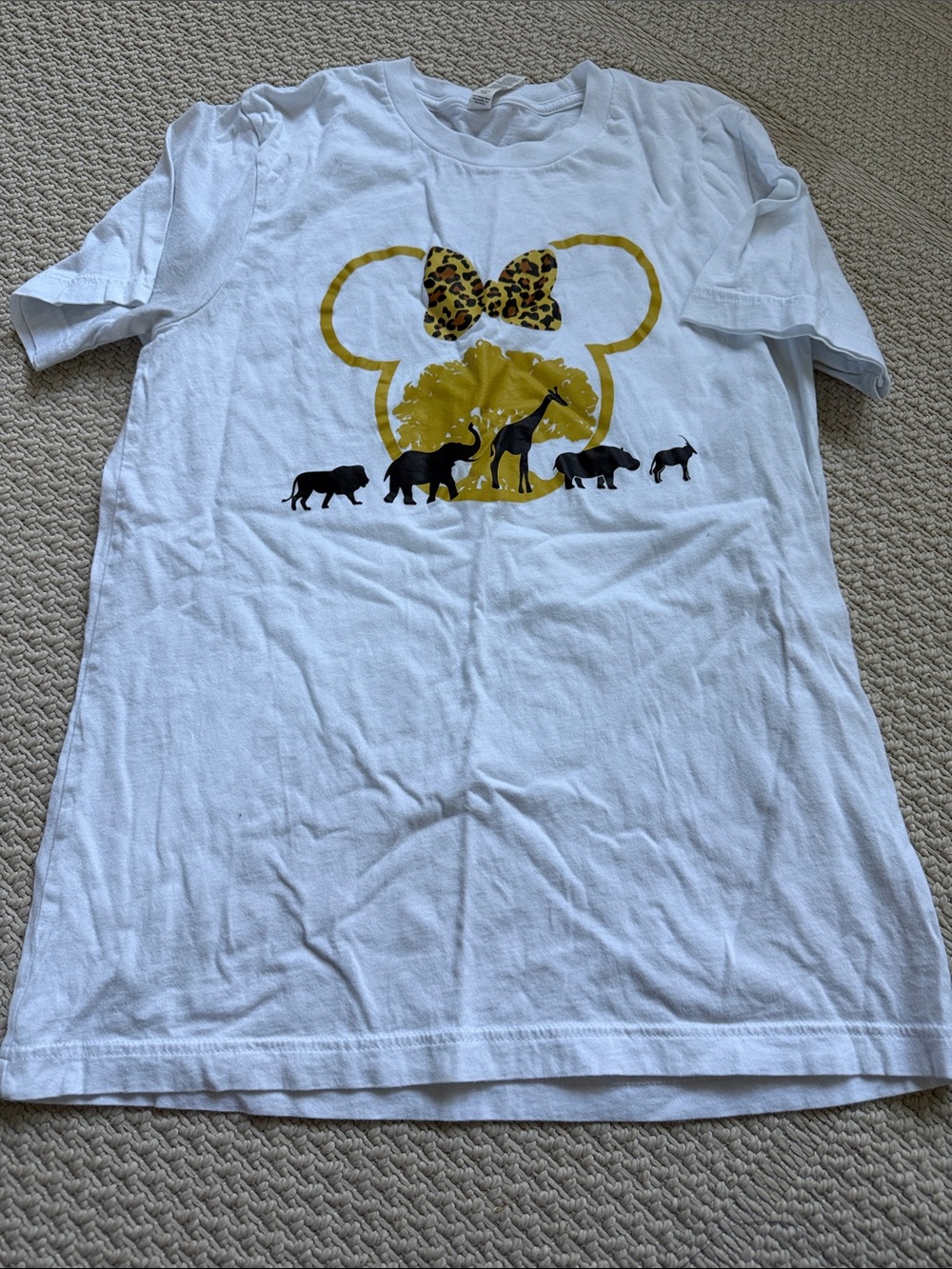 Kids White Graphic Safari Tee with Yellow Accent